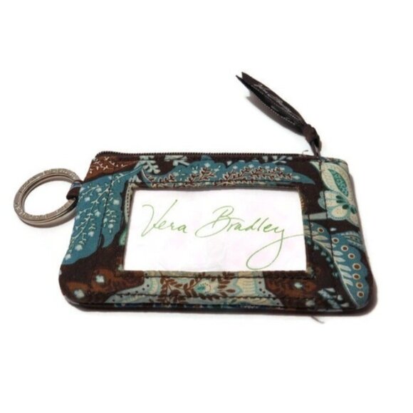 Vera Bradley Java Blue I.D. Coin Purse Travel Small Packable - Picture 2 of 9